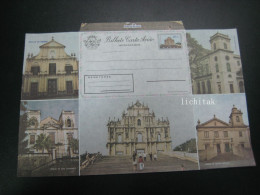 MACAO Macau 1.20p Aerogramme, Stationery Letter, Tourism, Church View, UNFOLD RARE - Autres & Non Classés