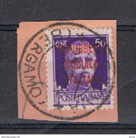 R.S.I.: 22.3.1944  SOPRASTAMPATO  -  50  C. VIOLETTO  SU  FRAMMENTO  -  SASS. 493 - Used