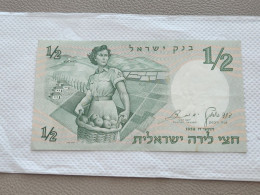 Israel-1/2 LIRA-WOMEN SOLIDER-(1958)-(rite Number From Black)-(60)-(235681-2/ה)-XXF-BANK NOTE - Israel