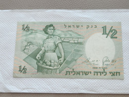 Israel-1/2 LIRA-WOMEN SOLIDER-(1958)-(rite Number From Black)-(62)-(386020-נ/2)-XXF-BANK NOTE - Israel