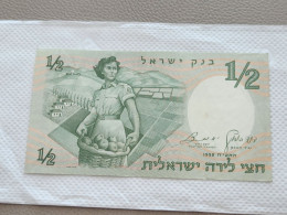 Israel-1/2 LIRA-WOMEN SOLIDER-(1958)-(rite Number From Black)-(64)-(729287-ב/2)-XXF-BANK NOTE - Israel
