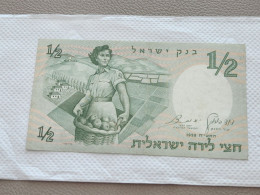 Israel-1/2 LIRA-WOMEN SOLIDER-(1958)-(rite Number From Black)-(65)-(835932-ר/2)-XXF-BANK NOTE - Israel