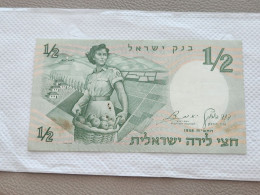 Israel-1/2 LIRA-WOMEN SOLIDER-(1958)-(rite Number From Black)-(66)-(995115-ע/1)-XXF-BANK NOTE - Israel