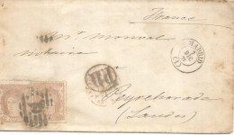 ENVUELTA  MADRID A PEYREHORADE FRANQUEO CON DOS SELLOS DE 12 CUARTOS 1871 - Storia Postale