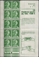 CARNET 1010-C 1 Type Muller "MAINS PLIANT LE FEUILLET". Bas Prix, à Saisir. - Anciens : 1906-1965