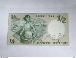 Israel-1/2 LIRA-WOMEN SOLIDER-(1958)-(rite Number From Black)-(71)-(796584-א/1)-U.N.C-BANK NOTE - Israel