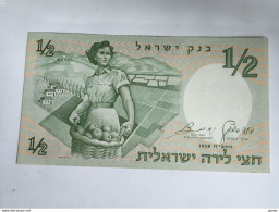Israel-1/2 LIRA-WOMEN SOLIDER-(1958)-(rite Number From Black)-(74)-(270084-א/1)-U.N.C-BANK NOTE - Israel