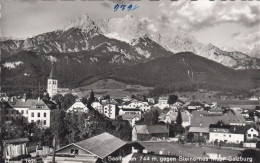 D9651) SAALFELDEN Gegen Steinernes Meer - Salzburg  S/W FOTO AK - Häuser U. Kirche ALT - Saalfelden