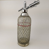 Vintage Metal Mesh Covered Glass Soda Siphon Seltzer Bottle #5449 - Soda