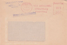 DDR Brief Mit Freistempel Naumburg 1989 Rot VEB Metallwaren - Máquinas Franqueo (EMA)