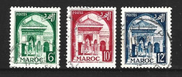 MAROC. Timbres Oblitérés De 1951-4. Mosquée. - Mezquitas Y Sinagogas