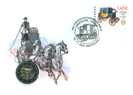 Slovakia - 2023 - 200 Years Of Regular Mail Service Bratislava-Vienna - Special Numismatic Cover - FDC