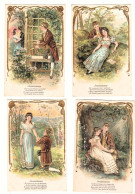 CPA-LOT DE 4CPA Gaufrée Et Dorée Couple D' Amoureux Sous Un Arbre "Inconstance" Non  Circulée B.E - Collections & Lots