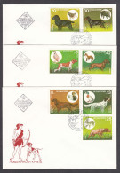 Bulgaria 1985 - Dogs, Mi-Nr. 3429/35, 3 FDC - FDC