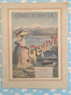 Cahier D'écolier AFFICHE P.L.M. GENEVE 1901 Complet Bien Tenu Belle écriture HEUILLEY LE GRAND - Coberturas De Libros