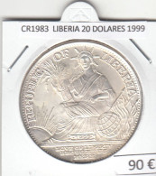 CR1983 MONEDA LIBERIA 20 DOLARES 1999 PLATA - Liberia