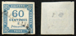 N° TAXE 9 60 C Bleu Oblit B Cote 150€ - 1859-1959 Used