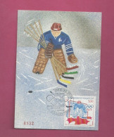 Saint-Pierre Et Miquelon - CP FDC YT N° 487 - Jeux Olympiques 1988 - Eishockey