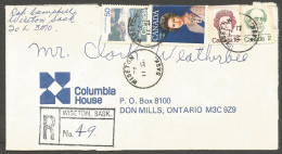 1977 Registered Cover 87c Landscape/Caricature CDS Wiseton Sask To Don Mills Ontario - Historia Postale