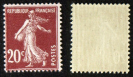 N° 139 20c Lilas-brun Semeuse Camée Neuf N** TB Cote 11€ - 1906-38 Säerin, Untergrund Glatt