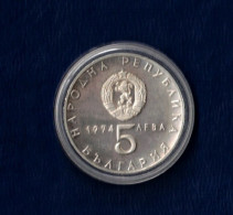 BULGARIA AÑO 1974 5 LEVA PLATA " 30 ANIVERSARIO DE LA LIBERACIÓN DEL FASCISMO" - Bulgaria