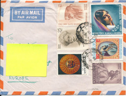 India Air Mail Cover Sent To Denmark 1974 - Luftpost