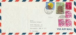 Japan Air Mail Cover Sent To Germany 1-4-1970 With More Topic Stamps The Flap On The Backside Of The Cover Is Missing - Airmail