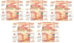 Anti-russia - 5 Pcs X 5000 Rubles 2023 UNC Soldier, Give Up! The Numbers Are The Same Lemberg-Zp - Russia