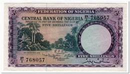 NIGERIA,5 SHILLINGS,1958,P.2,VF-XF - Nigeria