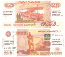 Anti-russia - 5000 Rubles 2023 UNC Soldier, Give Up! The Numbers Are The Same Lemberg-Zp - Russia