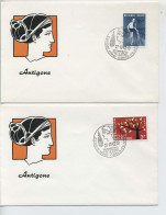 Postclub Antigone  Eerste Kring Dames Filatelie 2 Enveloppen 1963 - Briefumschläge