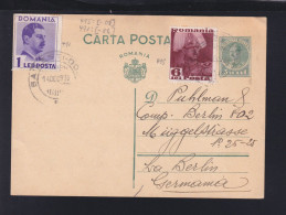 Rumänien Romania GSK Mit ZuF 1938 Perisor Bailesti Dolj Nach Deutschland - Brieven En Documenten