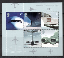 UK, GB, Great Britain, MNH, 2002, Michel Bl 13, Airplanes - Unused Stamps