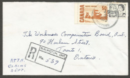 1970 Registered Cover 56c Centennials Large CDS Burlington To Toronto Ontario - Historia Postale
