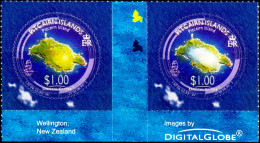CORAL ATOLL AT HENDERSON ISLANDS-PITCAIRN ISLANDS-ODD SHAPE-COLOR VARIETY-SELF ADHESIVE-MNH-TP-424 - Pitcairn Islands