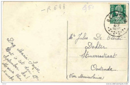 _R688:Fatasiekaart Verstuurd Met N°340:  BEERNEM ..> Verstuurd  Naar:  Oostende - 1932 Ceres Y Mercurio