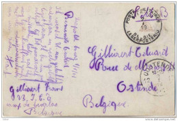 _L450:Fantasiekaart: S.M.B: PMB-BLP 2 I 19 > Ostende: Noodstempel: 12*OOSTENDE 12* .postagentschapstempel Als Aankomstst - Fortune Cancels (1919)