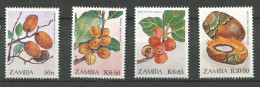 Zambie ** N° 469 à 472 - Fruits Comestibles - Zambie (1965-...)