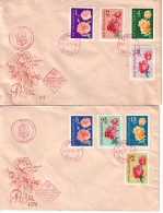 1962 FLOWERS - ROSES   2 FDC (red Cancelied )  BULGARIA / Bulgarie - FDC
