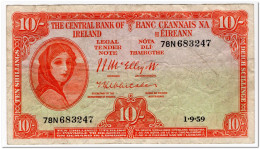 IRELAND,10 SHILLINGS,1959,P.56d,aFINE - Irlande