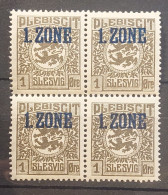 Slesvig Block Of 4 Coat Of Arms With  Inscriptions MNH (**) Mi Nr 15a - Schleswig