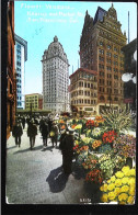 ► 1920 Flower Vendors. Market Sts San Francisco   California (En L'état) - San Francisco