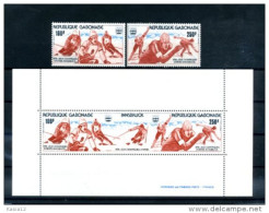 A19114)Olympia 76: Gabun 583 - 584 A** + Bl 29** - Winter 1976: Innsbruck