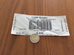 Ticket De Paiement "EVIAN RESORT (74)" (Casino, Voucher) - Zonder Classificatie