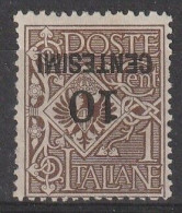 ITALY - 1923 Variety 10c On 1c Inverted Overprint - Neufs