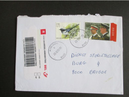 Jaar 2003 - Nr 3201 - Boudewijn & Albert II -  P Aangetekende Brief Verstuurd Uit Avelgem Naar Brugge - Storia Postale