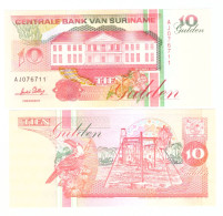 SURINAME 10 GULDEN 1996 P-137b  UNC - Suriname