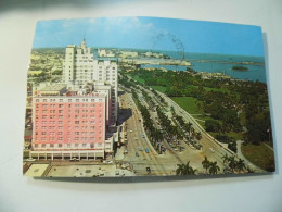 Cartolina Viaggiata "Air View Of Miami, Florida Along Palm Lined Biscayne Boulevard" 1960 - Miami