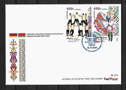 2023 Joint Armenia And Belarus, FDC ARMENIA WITH 2 STAMPS: Folk Dances - Joint Issues