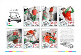Djibouti 2023, Sport, Golf, 6val In BF IMPERFORATED - Golf
